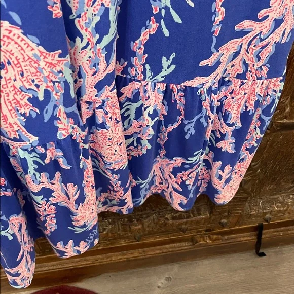 Lilly Pulitzer Madsen Midi Dress Borealis Blue Swim On Over Size XS - Picture 9 of 10